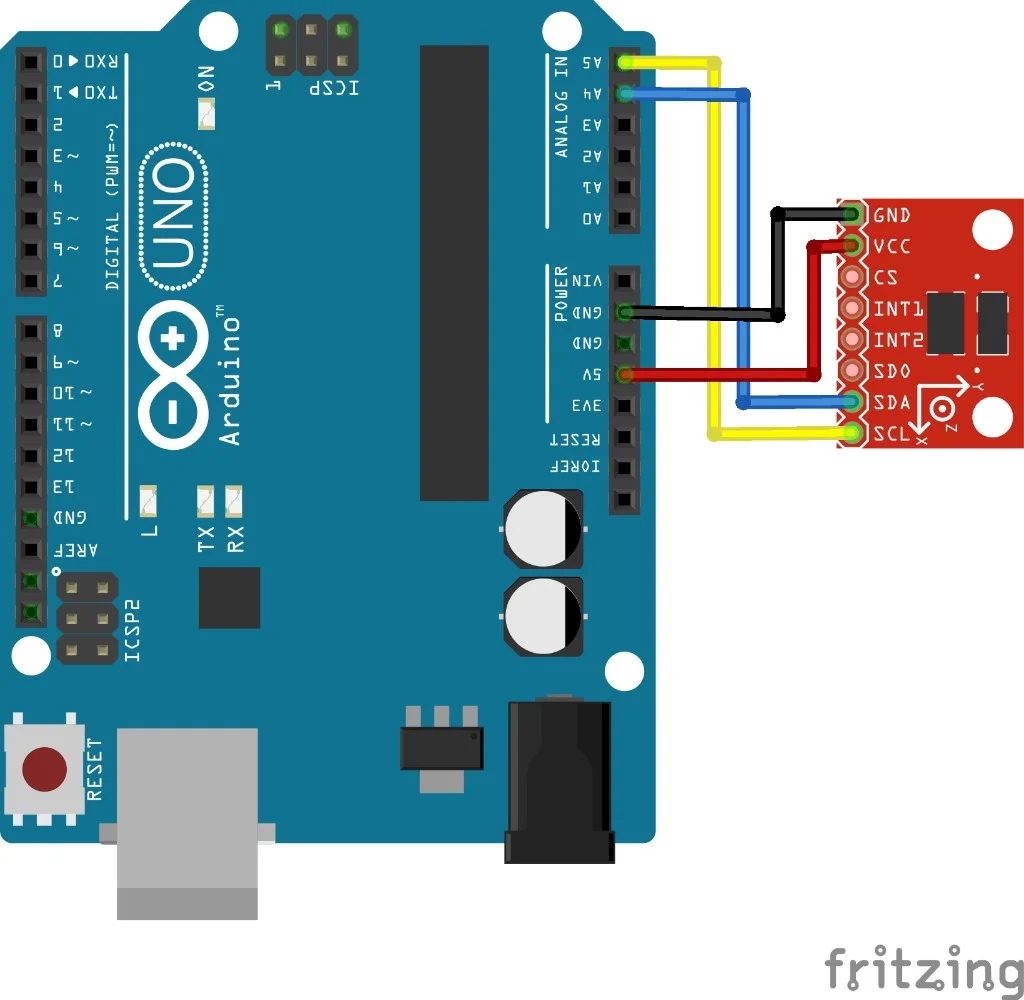 ADXL345 wiring with ESP32