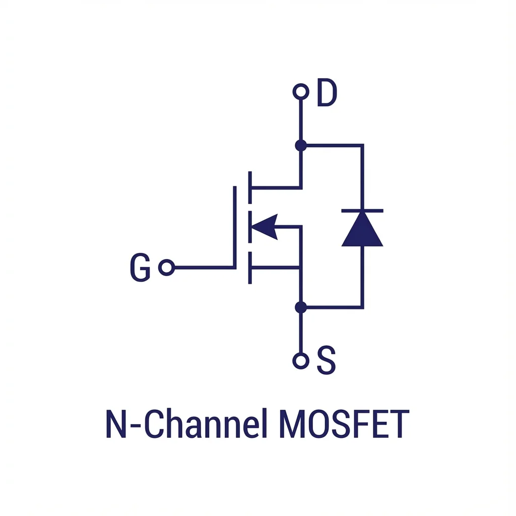 N-Channel MOSFET Symbol with labeled pins