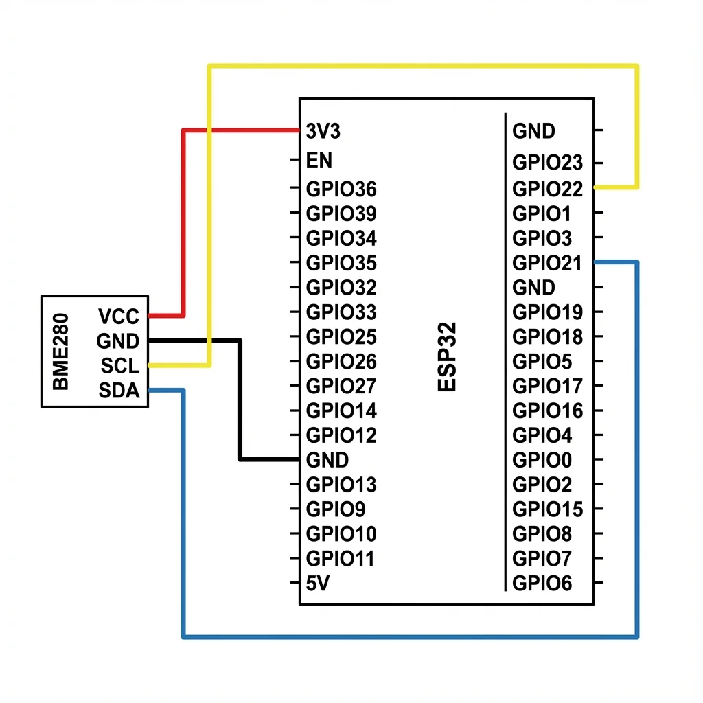 BME280 wiring diagram with ESP32