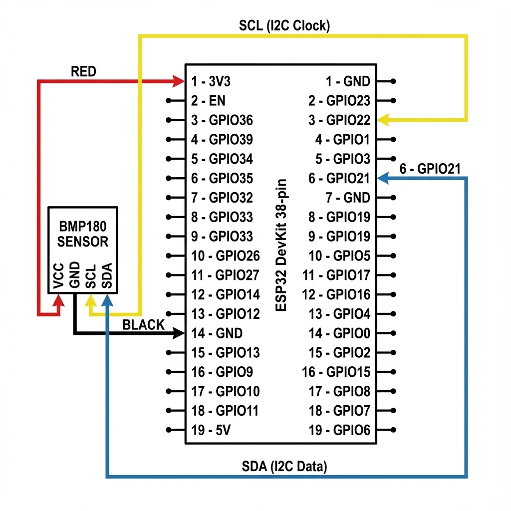BMP180 wiring with ESP32