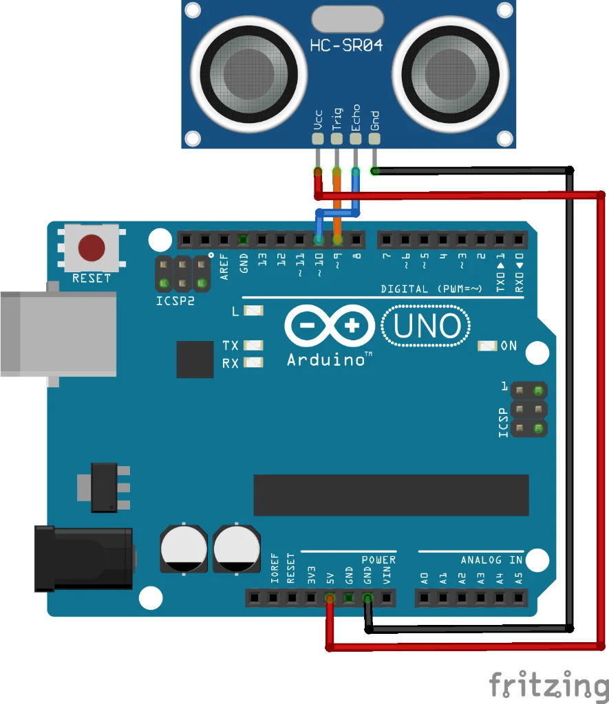 HC-SR04 wiring with Arduino
