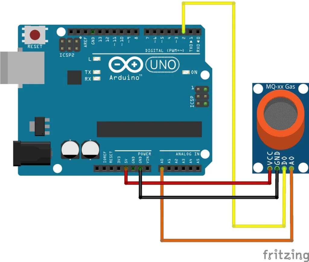 MQ-2 wiring with Arduino
